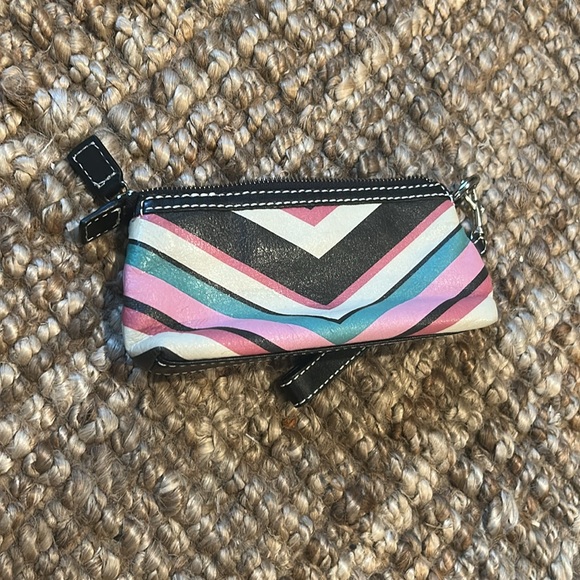 Isabella Fiore Multi-Colored Stripe Mini Wristlet